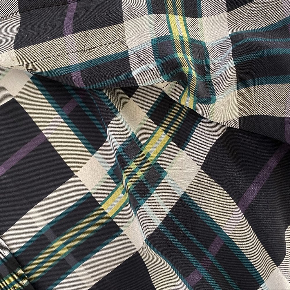 Equipment Checkered Plaid button down Silk shirt  top size XS - Picture 7 of 10